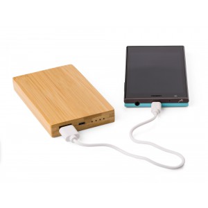 Bambusz powerbank, 4000 mAh, natr (powerbank)