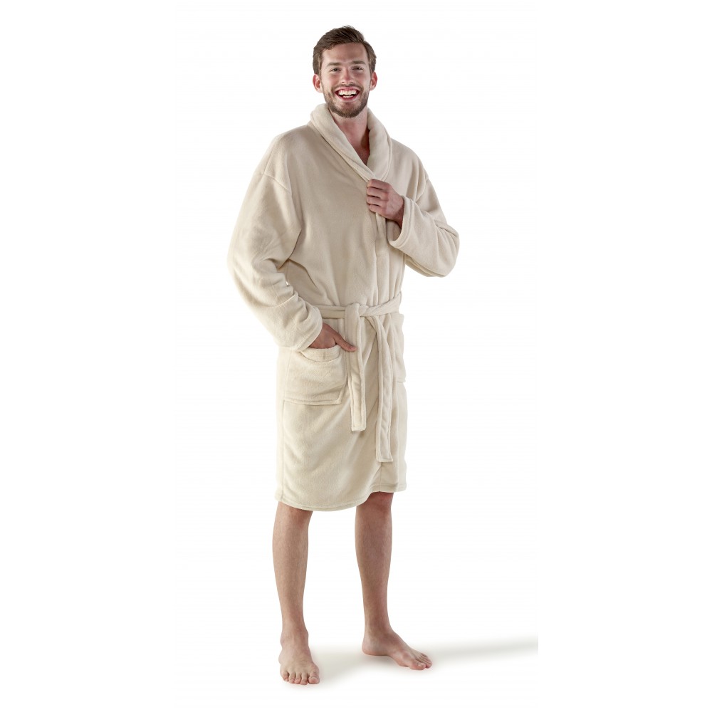 Polár fürdőköntös, drapp, L/XL (fürdőköntös)
