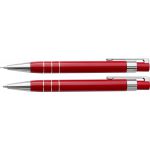 Lakkozott tollkészlet tolltartóval, piros (6633-08)