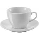 Porcelán kávés- vagy teásbögre alátéttel, fehér (3179-02CD)