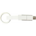 USB töltőkábel kulcstartó, fehér (8485-02)